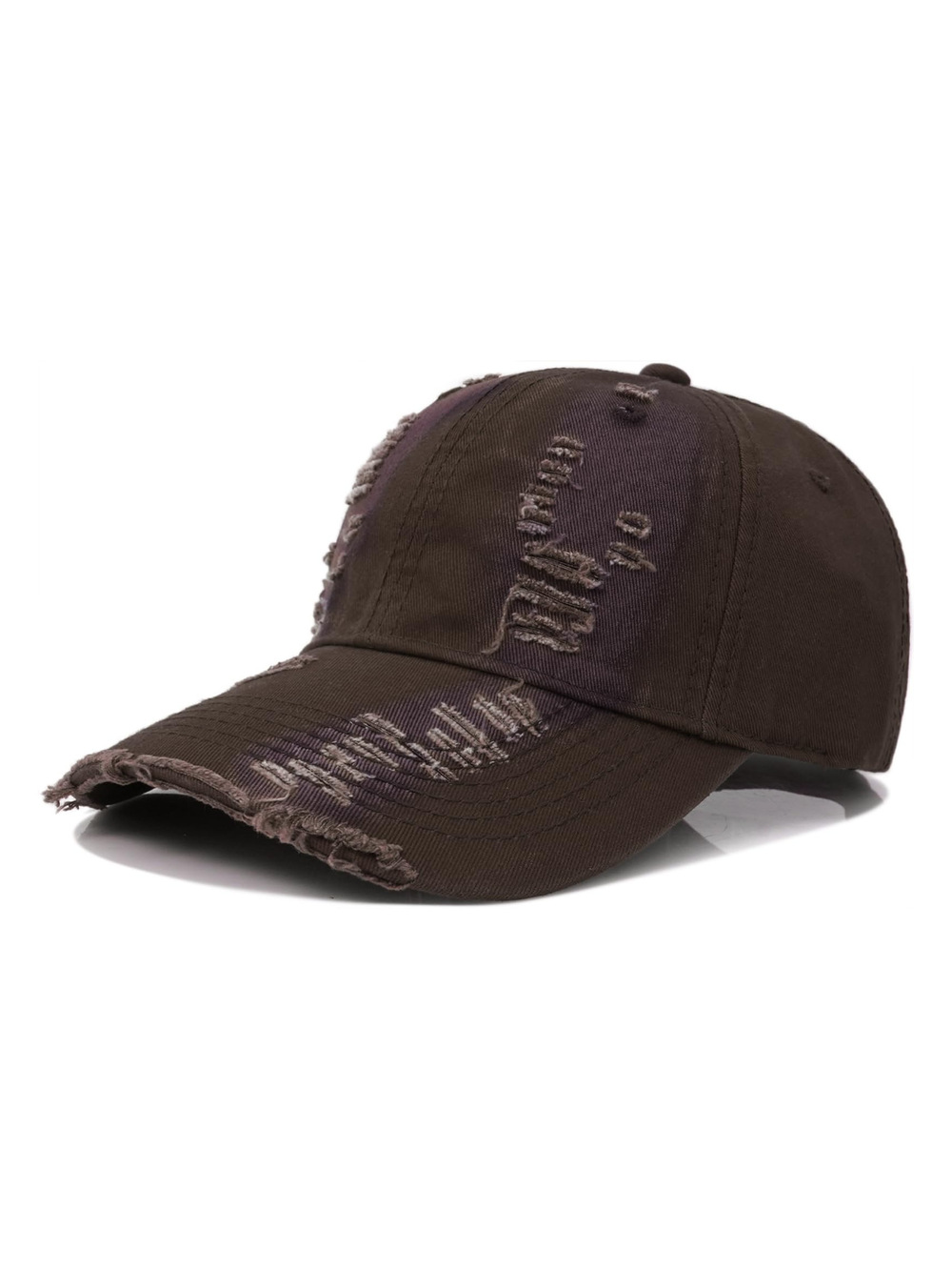 Vintage Distressed Baseball Cap for Women Men Ripped Washed | Brown | Size OS